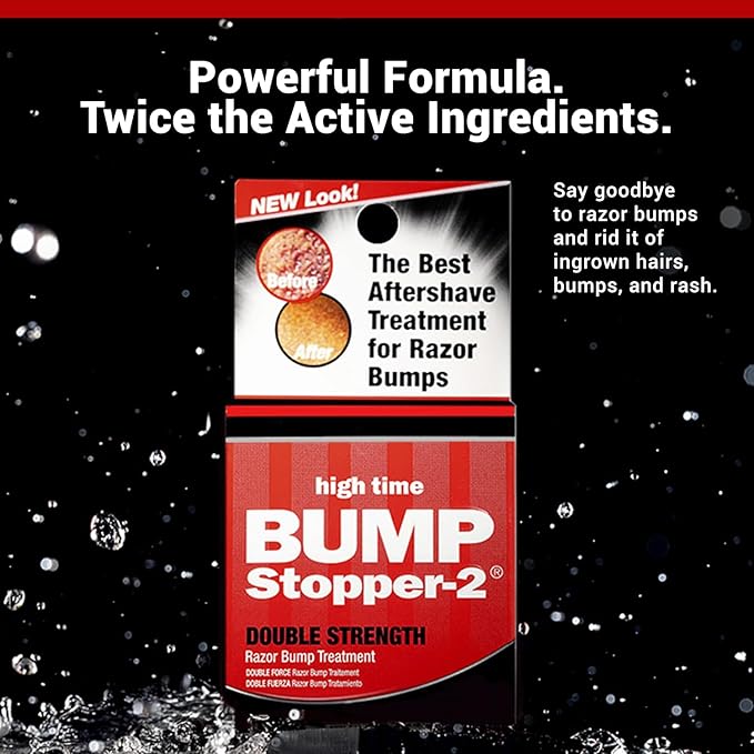 Bump Stopper 2 Double Strength Razor Bump Treatment | Formulated to Relieve Razor Burn | Eliminates Ingrown Hairs | Aftershave For Men - 0.5 OZ (3 Pack)
