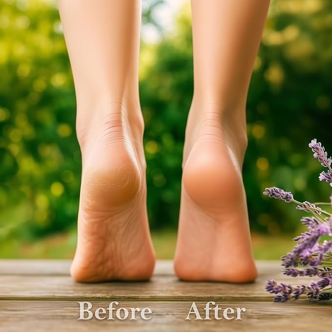 Dry Cracked Heels Repair | Organic Foot Cream for Dry Feet & Callus with Jojoba, Lavender, Almond, Olive & Vitamin E Oil | Natural Foot Balm & Moisturizer for Skin | Hydrating Foot Treatment | 3.4 oz