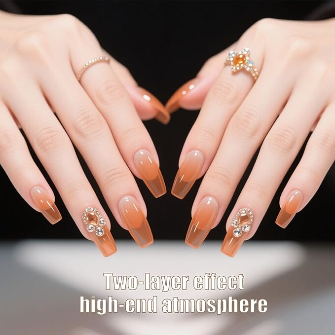 Artdone Sheer Gel Nail Polish Set Jelly UV Gel 6 Colors Translucent Milky White Yellow Light Apricot Red Colors Nail Polish For All Seasons Neutral Soak off LED Lamp Gel Manicure Kit For Nail Art