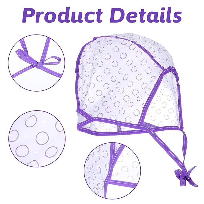 3PCS Highlight Cap, Hair Highlighting Caps With 3 Plastic Crochet Hooks Highlighting Kit for Hair Coloring Salon Dyeing Bleach Salon and DIY Hairdressing Supplies(Pink Blue Purple)