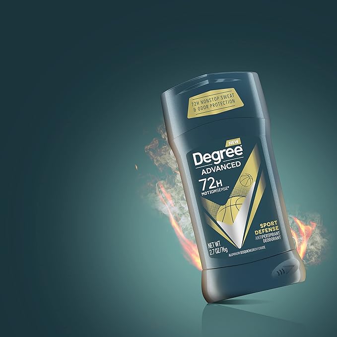 Degree Advanced Protection Antiperspirant Deodorant Sport Defense 4 count 72-Hour Sweat and Odor Protection Antiperspirant For Men With MotionSense Technology 2.7 oz