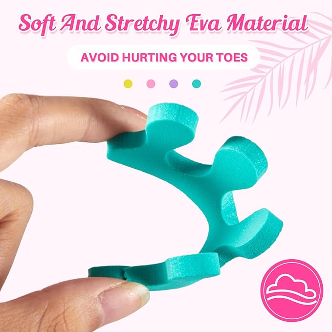 Mumufy 250 Pairs Sponge Toe Separators Pedicure Tool Kit Soft Toe Spacers for Pedicures Spreaders Finger Dividers for Women Men Feet Nail Manicure Toenails Art Painting Polish Spa (Colorful)