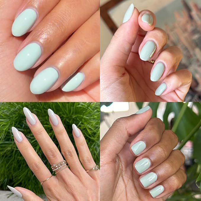 Olive & June Gel Polish | UV LED Nail Lamp Needed | Long Lasting Formula | Up to 21 Days of Wear | Damage-Free Removal | Salon-Quality Manicure, Pedicure at Home | KMC | Pastel Sage