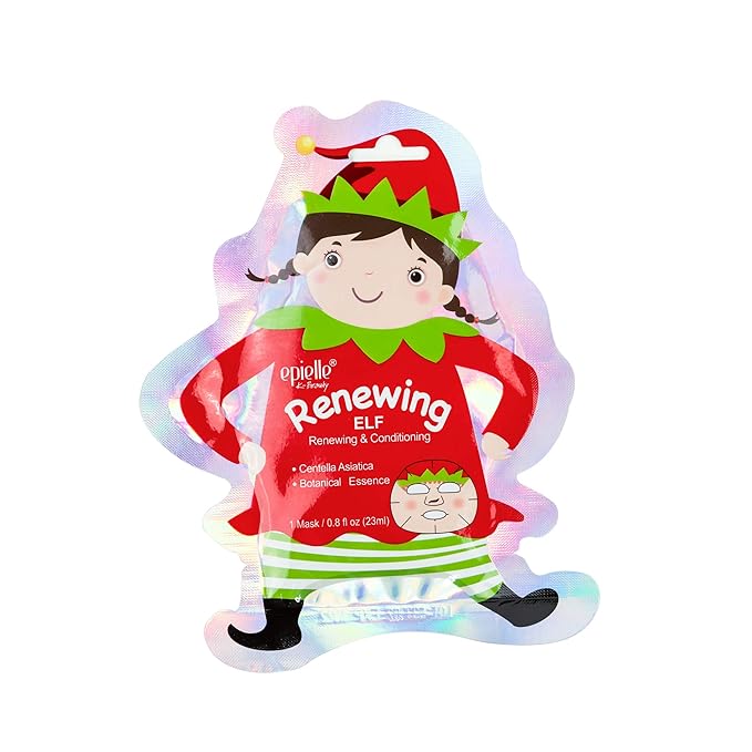 Epielle Holiday Character Face Mask 12 Pack, Fun & Effective Korean Skin Care, Spa Party Favors, Stocking Stuffers, Birthday Gifts for Women, Thanksgiving Essentials