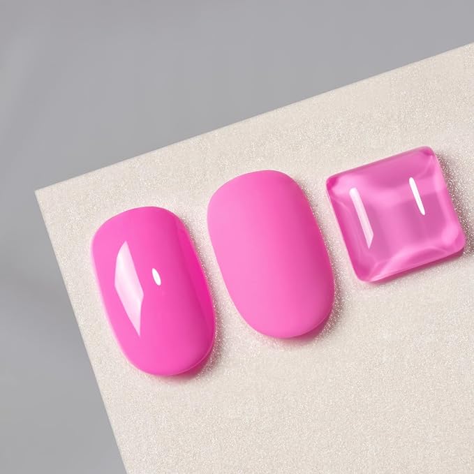 MAYCHAO 15ML Hot Pop Pink Gel Nail Polish 1Pc Pop Pink Gel Polish Soak Off UV LED Nail Polish Nail Art Starter Manicure Salon DIY at Home, 0.5 OZ