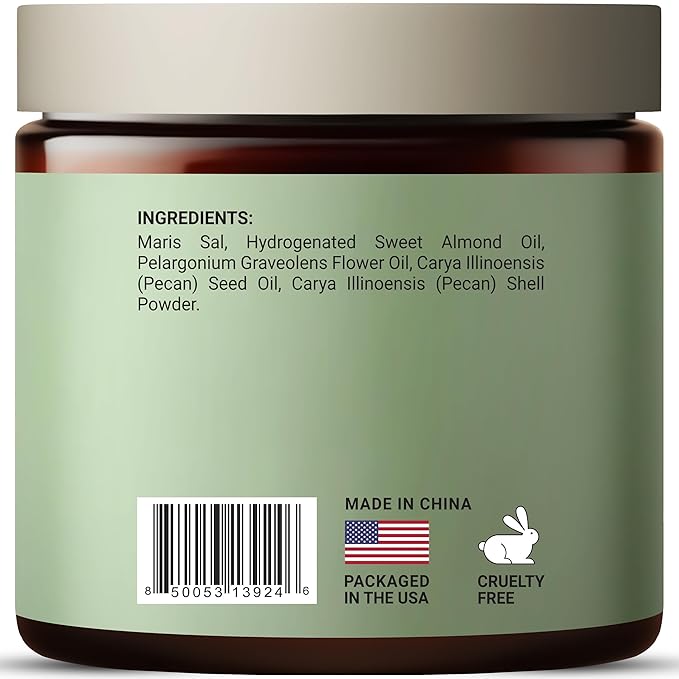 Geranium & Walnut Body & Foot Scrub | Nourishing & Smoothing Exfoliating Body Scrub for Enhanced Skin Texture, 10 oz