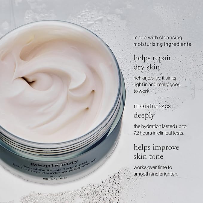 goop Beauty Body Butter | Lotion for Dry Skin | Nourishing Butters & Botanical Extracts | Hydrating & Firming Cream | 6.1 fl oz