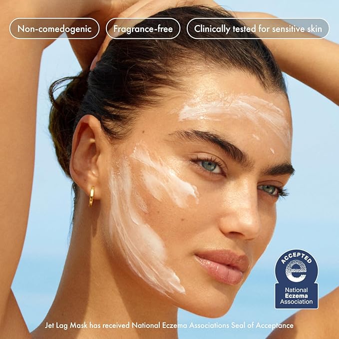 Summer Fridays Jet Lag Mask Mini - Hydrating Face Moisturizer + Mask - Enriched with Hyaluronic Acid, Niacinamide, Glycerin + Antioxidants Helps Nourish Skin for a Renewed + Radiant Complexion (1 Oz)