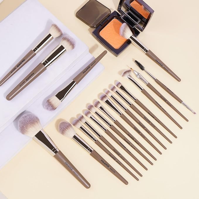 MAANGE Makeup Brush Set 38 Pcs Premium Synthetic Makeup Brushes For Foundation Powder Concealers Blush Eye shadows Make up Brushes Kits - Champagne