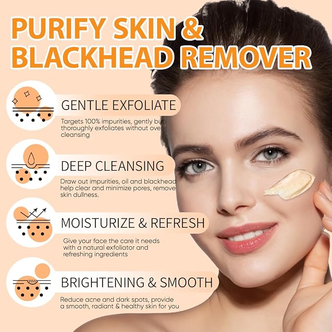 Vitamin C Face Scrub, Exfoliating Facial Wash with Retinol, Facial Scrub,Facial Exfoliating Scrub, Facial Scrubs for Women,Deep Cleansing Face Wash Cleanser for Women Men