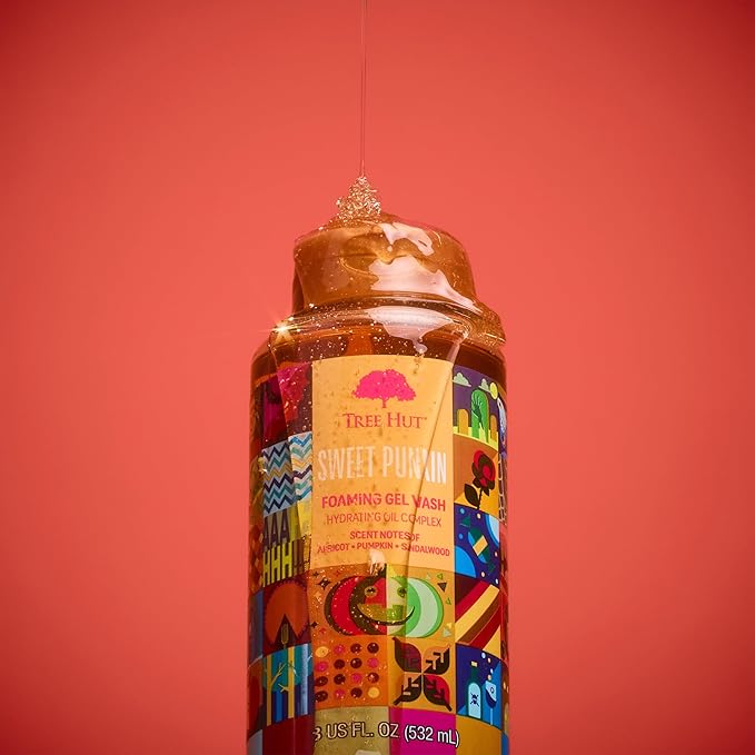 Tree Hut Sweet Punkin Foaming Gel Wash, Gently Cleanses and Leaves Skin Looking Fresh and Radiant, Body Wash, Fall Limited Edition Scent, 18 fl oz