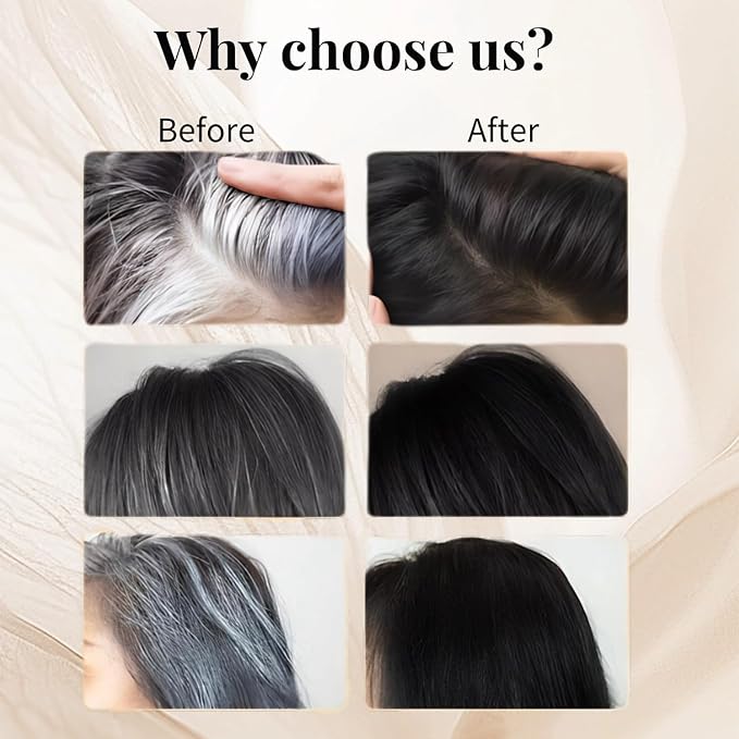 Safe and Convenient Comb Hair Dye Stick, White Hair Cover Stick, 2-in-1 Convenient Instant Dyeing, Waterproof and Sweat Proof, Quick Root Dressing (Black) c