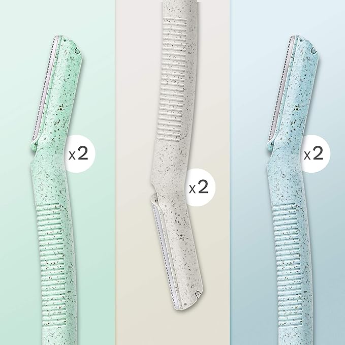 ennva Eyebrow Razor for Women | Dermaplane Facial Razor for Face | Hair Trimmer Face Razor for Body Use | Multipurpose Facial Hair Removal Disposable Blades Eyebrow Tool - 6pcs