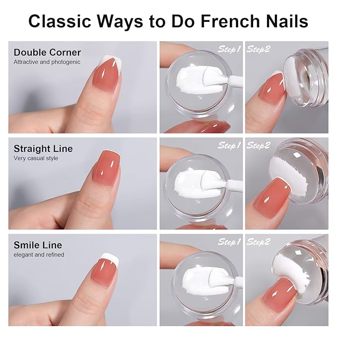 Nail Art Stamper Clear Silicone Nails Stamping Jelly with Scraper Transparent Visible Body DIY Manicure Nail Art Tool For DIY Nail Decor French Nail Manicure