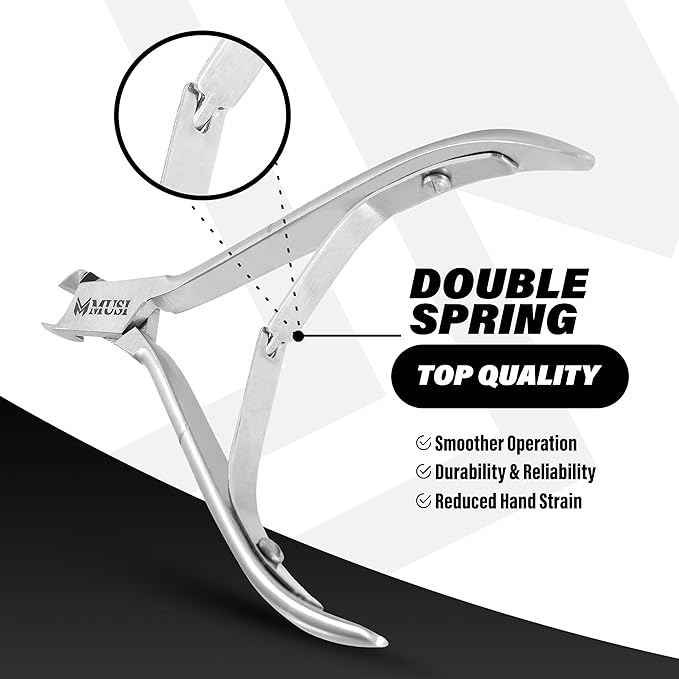 MUSI Cuticle Nipper - Professional Stainless Steel Nail Cuticle Trimmer for Men and Women - Precision Cuticle Cutter - Manicure Clipper Tools for Fingernails and Toenails