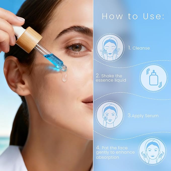 Blue Lagoon GHK-Cu Lifting & Firming Face Serum by TEQUEIA Dual-Phase Water-Oil Blue Copper Peptide Anti-Aging with Niacinamide & Hyaluronic Acid, Collagen Booster for Wrinkles & Elasticity