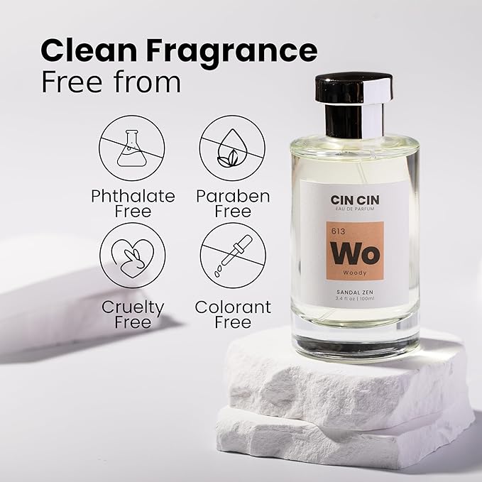 Cin Cin Sandal Zen - Woody 613 EDP 100ml Inspired by S@ntal 3.3 - Clean Classic Perfume and Woody Perfume for Women and Men - Paraben Free, Long-Lasting and Concentrated Eau de Parfum
