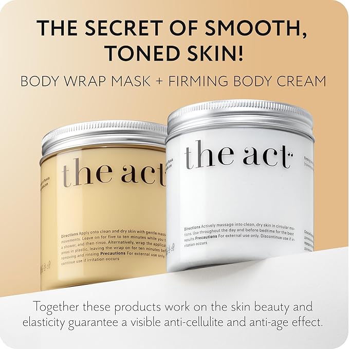 The Act Body Hot Wrap Mask - Firming and Hydrating Body Mask & Wrap for Thighs and Legs, Smooth Skin Effect with Warming & Cooling Sensation, Hot Cream, Self-Care Gift, 8.8 oz