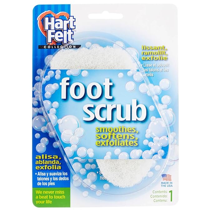HartFelt Foot Scrub Sponge Exfoliator, Callus and Dead Skin Remover for Heel, Toes, and Foot, 25 Count, White