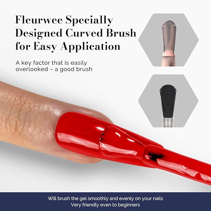 MelodySusie Fleurwee Plant Based Gel Nail Polish, 2 Pcs Hema Free Gel Polish, Red and Green Christmas Nail Polish 21 Non Toxic Long Lasting Nail Art Salon DIY Manicure at Home Gift for Women