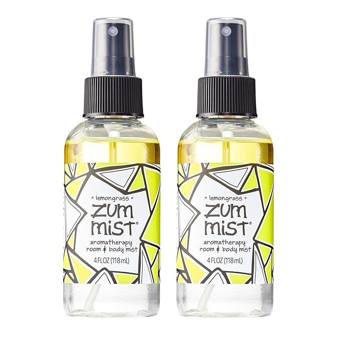 Indigo Wild Zum Mist Room & Body Spray - Aromatherapy Essential Oil Spray - Natural Body Mist & Room Spray - Lemongrass Scent - 4 fl oz (2 Pack)