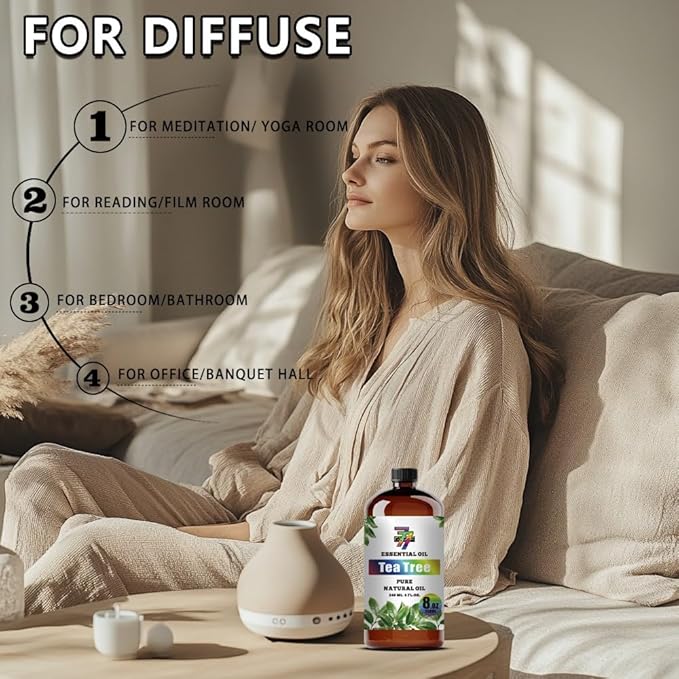 Tea Tree Essential Oil (8 oz / 240 ml) – Tea Tree Oils for diffusers, humidifiers, Home Baths, Cleaning Products, Yoga, DIY Soaps and DIY Scented Candles