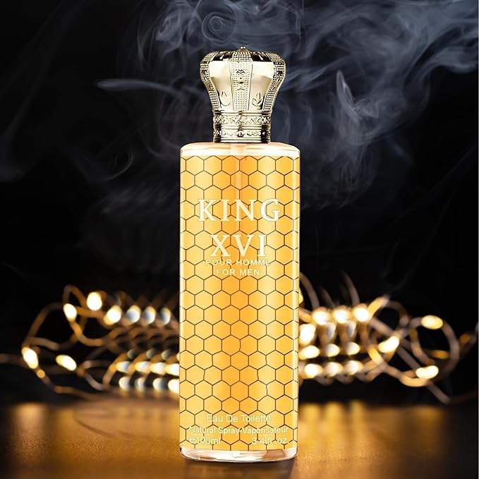 King XVI Sensual Woody Fragrance for Men | Long Lasting Cologne Aromatic Scent, Eau de Parfum Natural Spray - Great Holiday Gift, 3.4 Fl Oz/100 Ml