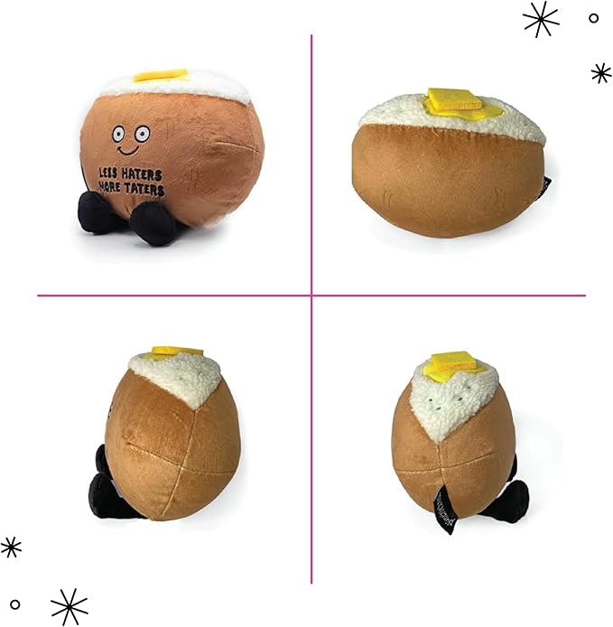 Punchkins Potato Plushie - Less Haters, More Taters Cute Potato Plush, Gift for Potato Lovers, Food Plush Toy for Gifting
