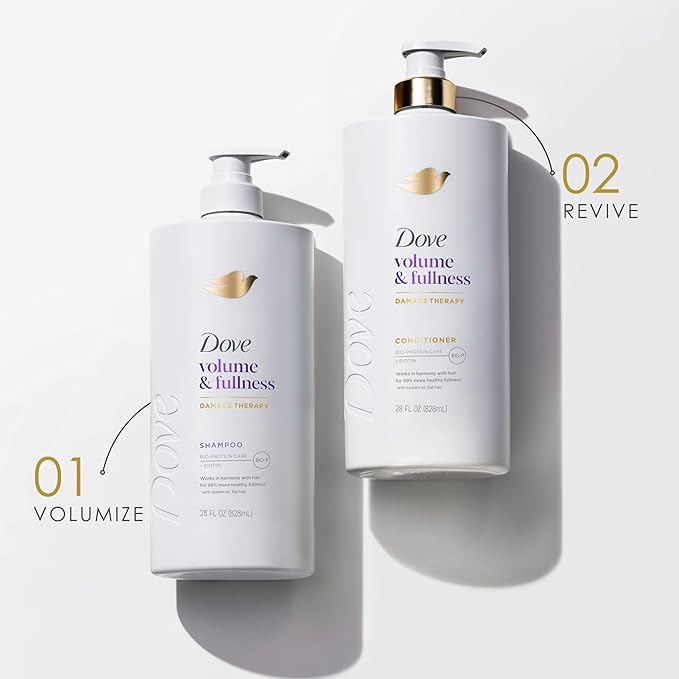 Dove Conditioner Volume & Fullness for Fine, Thin Hair with Bio-Protein Care Technology and Biotin 28 Fl Oz