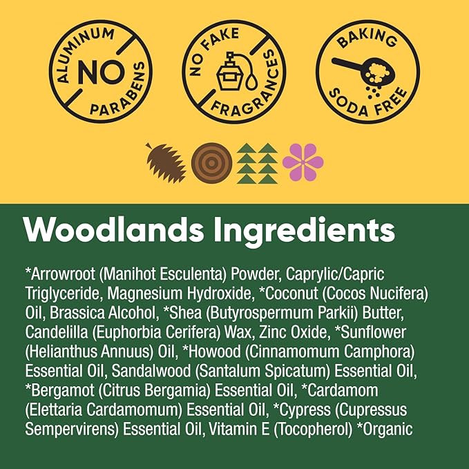 Pretty Frank Natural Aluminum-Free Deodorant Stick, Baking Soda-Free, Woodlands (1-Pack) | Sensitive Skin Friendly, Effective Odor Control for Women & Men, Organic Ingredients and Essential Oils