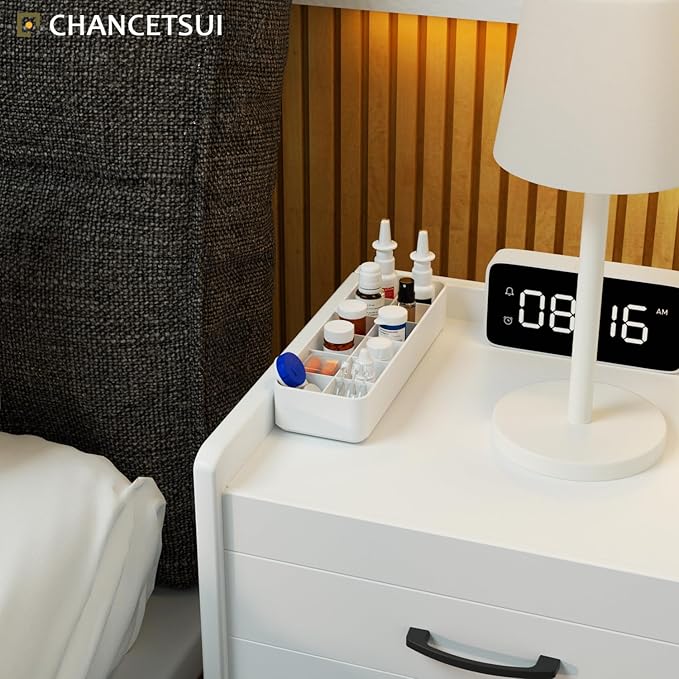 Organizer Holder for Lipstick Nail Polish: Lip Gloss Makeup Storage Drawer Organizers, Vanity Small Perfume Rack Plastic Tray Lipgloss Mascara Holders Stand Cosmetic Display Case 24 Spaces, White