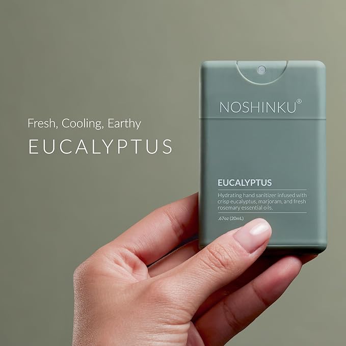 Noshinku - Refillable Hand Sanitizer Discovery Deux 4-Pack, Travel Size Sprayer, Hydrating Botanical Mist, Natural Ingredients, All Natural Fragrances, Sugarcane Derived Alcohol, No Parabens, No Dyes