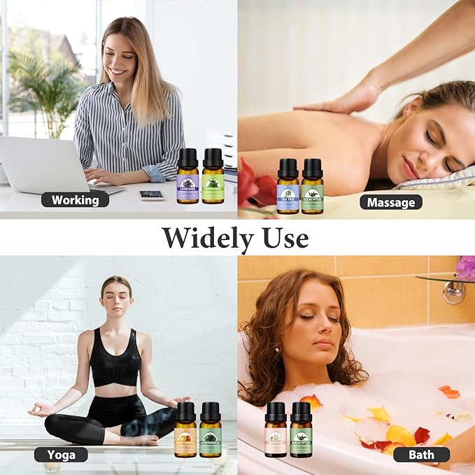 SACATR Essential Oil Set - Perfect for Diffuser, Massage, Soap, Candle, Bath Bombs Making, 60x10ml(0.33fl.oz)