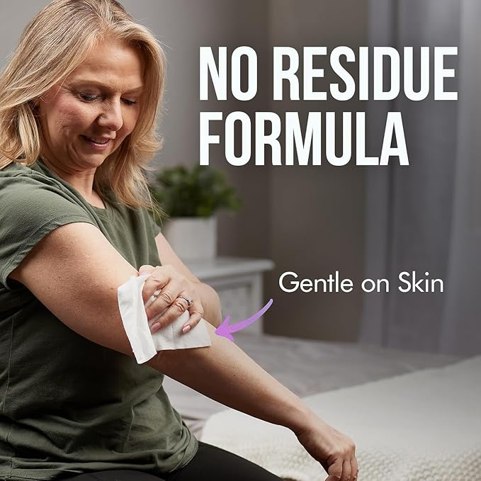 Extra Large Bath Wipes for Adults Bathing No Rinse - 40 Disposable Body Cleansing Wipes for Men, Women & Elderly - Great for Gym, Camping, Post Surgery - Shower Wipes - Lavender