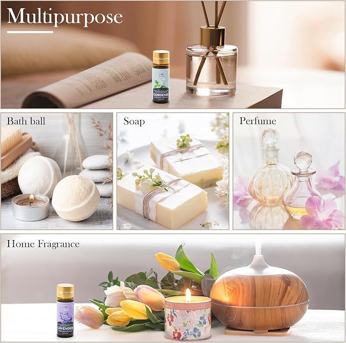 Essential Oil Set, 40 Pcs Aromatherapy Essential Oils for Diffusers for Home, 5ML Fragrance Gift Set for Skin, Soap Making, Massage, Hair Care, DIY Candle and Perfume Making