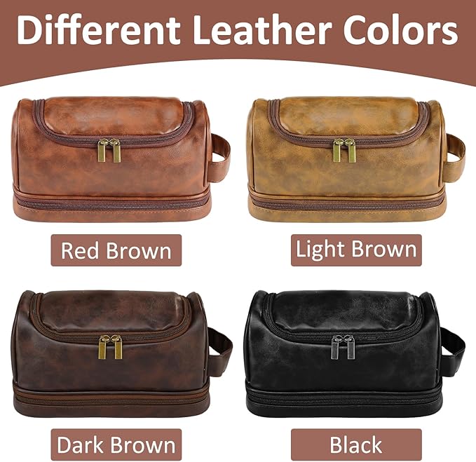 Gifts for Men, Personalized Toiletry Travel Bag ,Shaving Bag for Toiletries Accessories Handcrafted Travel Kit Gift with Custom Pattern and Text, Unique Men Birthday Gifts Ideas, Boyfriend, Dad