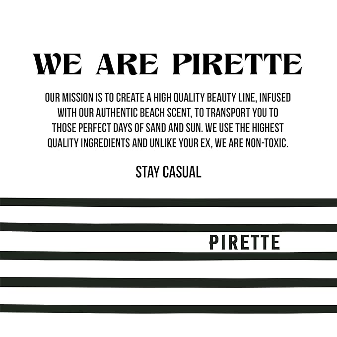 PIRETTE Mini Evening Glass Fragrance Oil Roll On, Beach-Inspired, Long Lasting Perfume Oil with Notes of Dark Coconut, Warm Wood, Smoky Vanilla, and Sea Salt, Travel Size Perfume, 0.25 fl oz