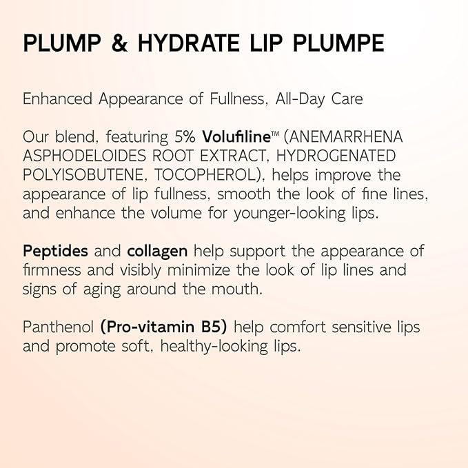 YouthVibe Hydrating Lip Primer & Plumper Gloss - 5% Volufiline™, Squalane, Shea Butter, Collagen, Peptide & PDRN - Moisturizing Lip Care for Smoother, Softer Lips