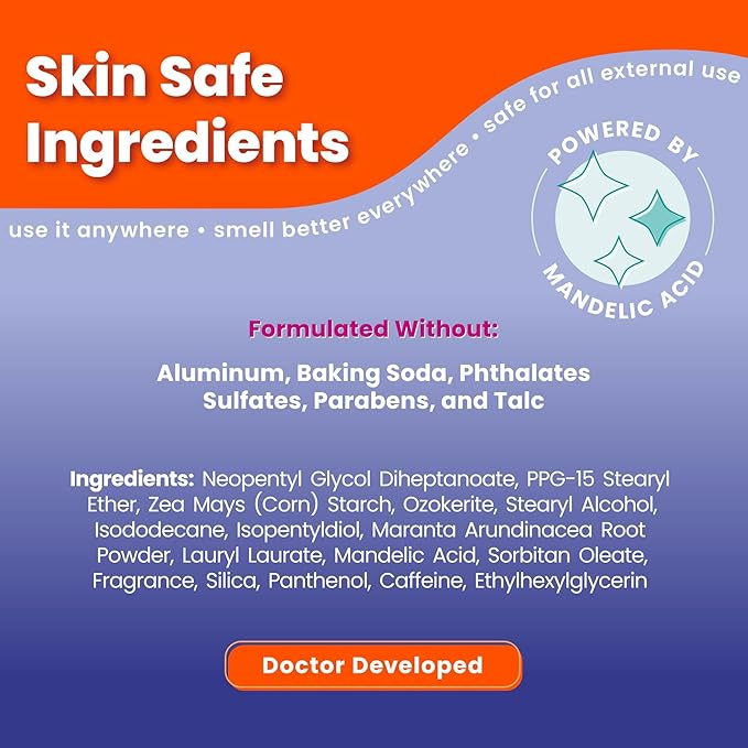 Lume Whole Body Deodorant - Smooth Solid Stick - 72 Hour Odor Control - Aluminum Free, Baking Soda Free and Skin Loving - 2.6 Ounce (Pack of 3) (Soft Powder)