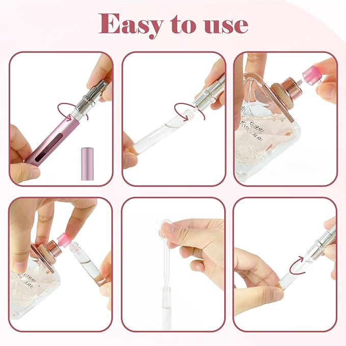 4pcs Mini Perfume Travel Bottle, Perfume Atomiser Refillable, 5ML Spray Bottles, Portable for Travel Holiday, Outdoor Activities and Business(Style 2)