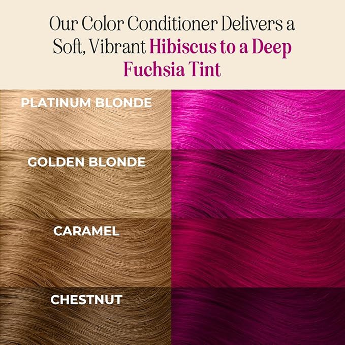 INH Semi Permanent Hair Color | Color Depositing Conditioner | Pink Hair Dye | No Bleach No Peroxide Temporary Fuchsia Crystal Tint for Women, Men | Vegan, Ammonia Free, Sulfate Free, Ready to Use 6oz
