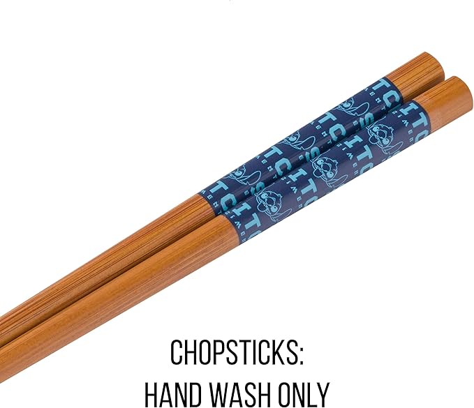 Silver Buffalo Disney Lilo and Stitch Experiment 626 Ceramic Ramen Noodle Rice Bowl with Chopsticks, Microwave Safe, 20 Ounces