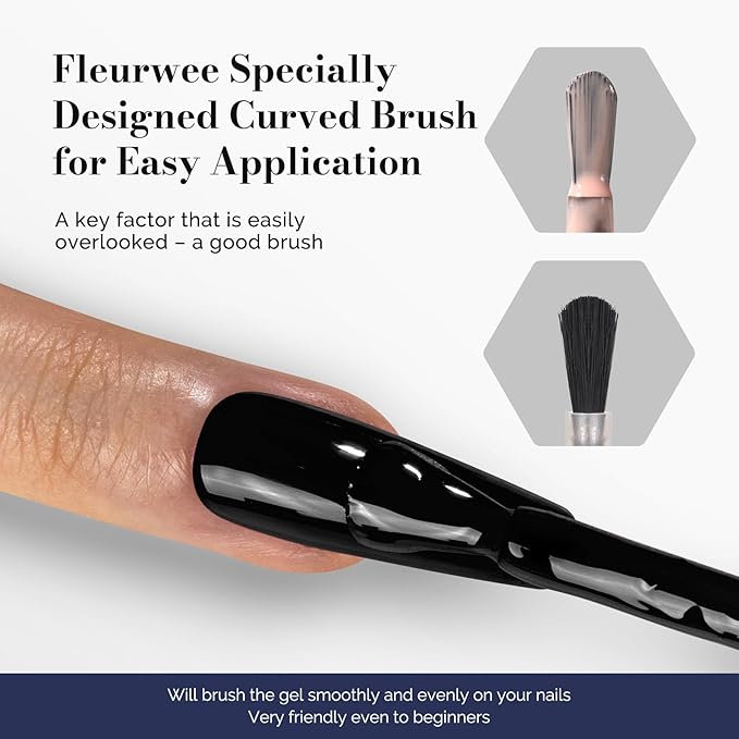 MelodySusie Fleurwee Plant Based Gel Nail Polish, 2 Pcs Hema Free Gel Polish, Black and White Nail Polish 21 Non Toxic Long Lasting Nail Art Salon DIY Manicure at Home Gift for Women