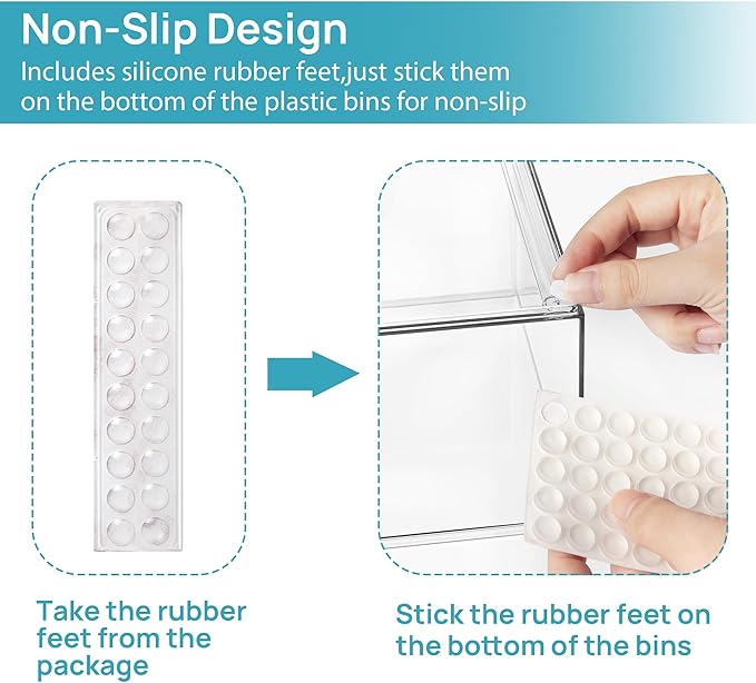 Vtopmart Clear Stackable Storage Drawers Set of 5, Plastic Organizer Bins for Makeup, Cosmetics, Beauty Supplies,Ideal for Vanity, Bathroom,Cabinet,Pantry Organization