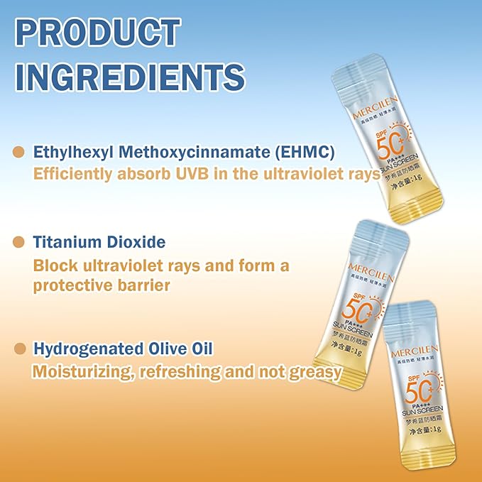 30PCS Mini Sunscreen, SPF50+ PA+++ Travel Size Sunscreen, Lightweight & Non-Greasy, Waterproof - Perfect for Party, Outdoor, Vacation, Daily Use