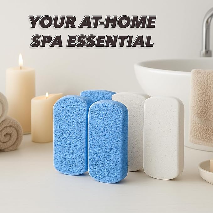 Earth & I Foot Stone Pumice 2 Grits (6 pcs) Heel Exfoliator for Feet, Pumice Stone Feet, Heel Scrubber, Pedicure Callus Remover, Pumice Sponge for feet, feet Scrubber, feet Dead Skin Remover