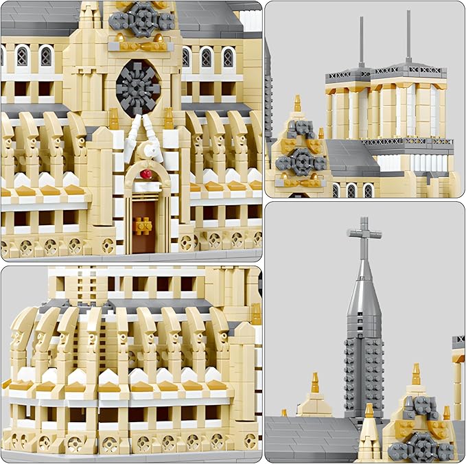 Notre Dame Cathedral Miniature Block Set (2908 Pieces) - Landmark Model Puzzle Toy, Suitable for Children and Adults as a Gift