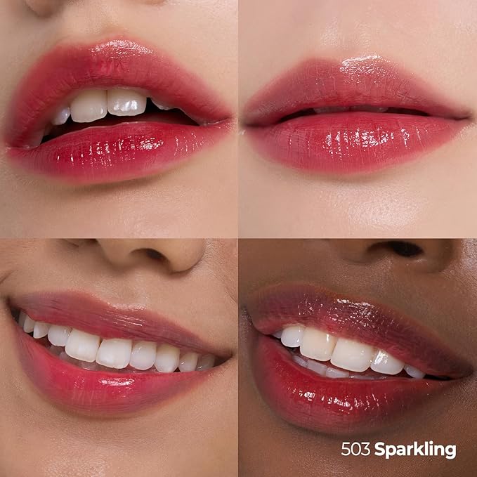 Laka Popping Balloon Lip Stain, 4.5g/0.15oz, Glossy Plumping Lip Tint, Moisturizing, Non-Sticky Texture for All-Day Hydration, Vegan, K-Beauty (#503 Sparkling)