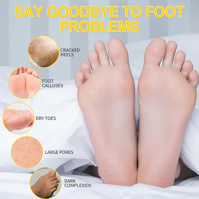 Pedicure Kit Foot Soak Set: Bubble Salt, Sugar Scrub, Massage Mask, Massage Lotion in a Box, 4 Step Foot Spa Kit for Dry Feet, Calluses and Tired Feet(1 Set Milky Flower)