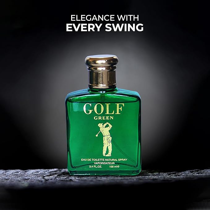 Golf Green Sensual Woody Fragrance for Men | Long Lasting Cologne Aromatic Scent, Eau de Parfum Natural Spray - Great Holiday Gift, 3.4 Fl Oz/100 Ml